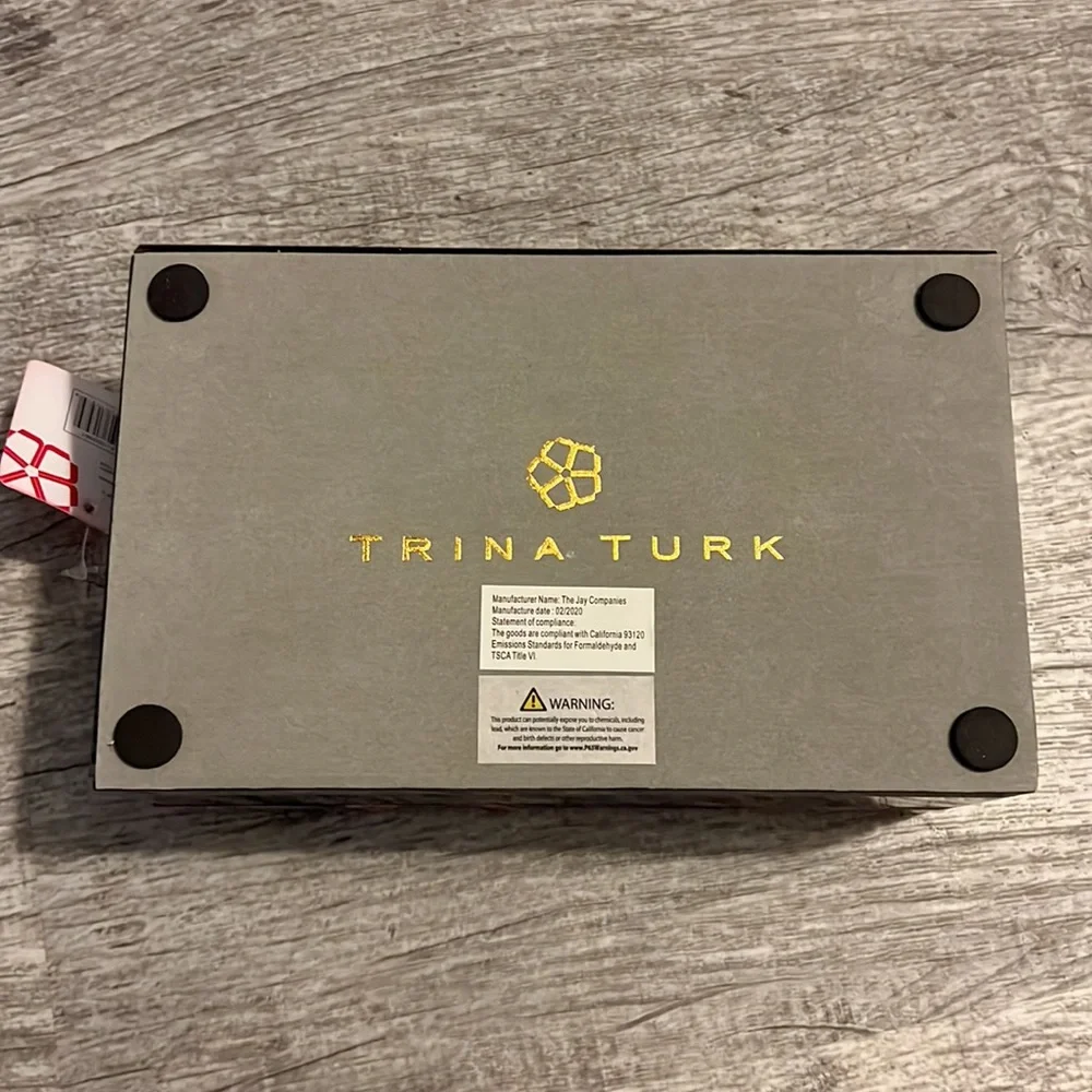 Trina Turk Jewelry Box Decorative Blue Birds Flower Tinkerbox